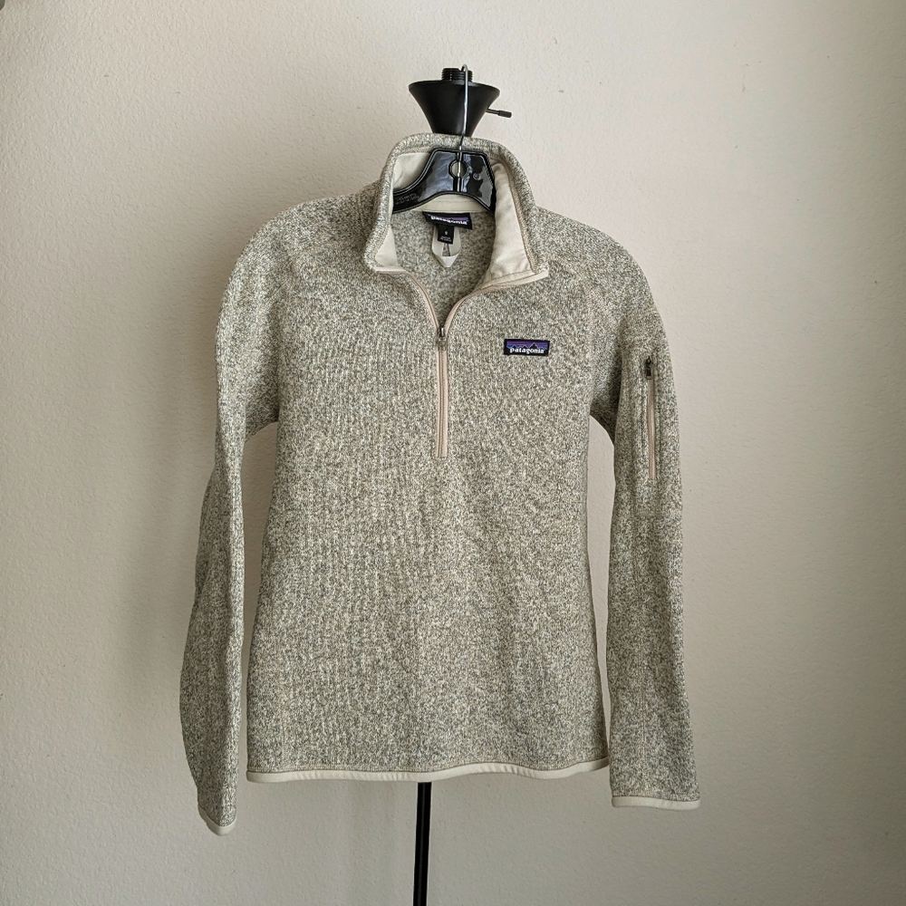 Patagonia 1/4 Sleeve Oatmeal Sweater Sz S - Picture 2 of 10